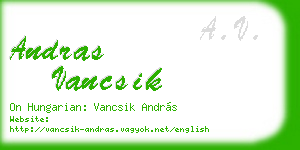 andras vancsik business card