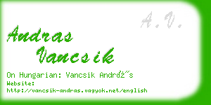 andras vancsik business card